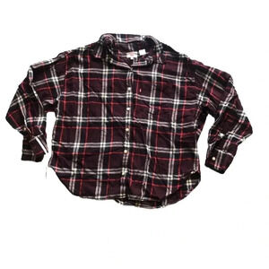 Womens Levi’s Relaxed Fit Plaid Long Sleeve Button Down Shirt Size XL